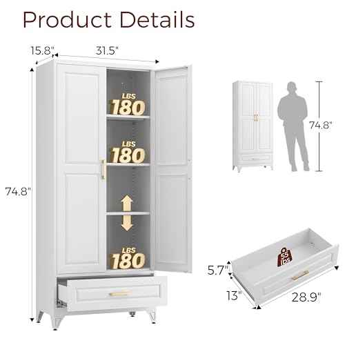 75" Kitchen Pantry Cabinet