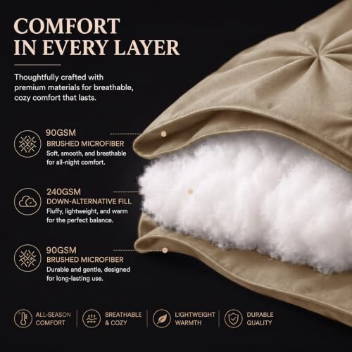 Queen Comforter Set Taupe (7 Piece Set)