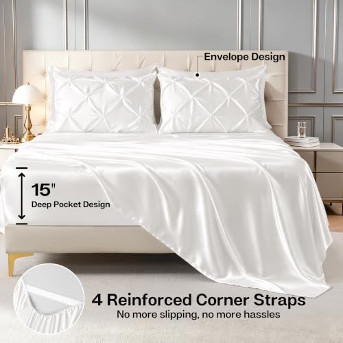 Satin Queen Comforter Set Ivory