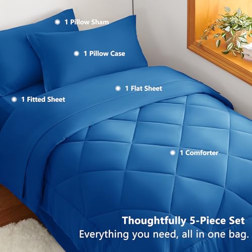 Twin XL Comforter Set Classic Blue