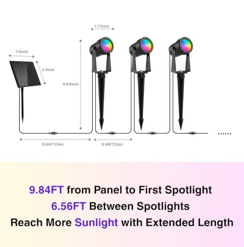 Solar Color Changing RGBW Landscape Spotlights (4 Count)