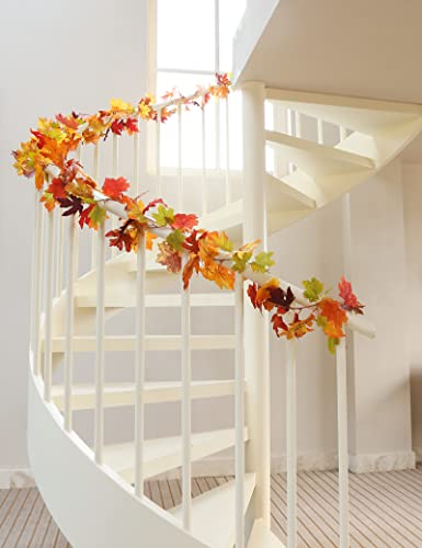 5 Pack Fall Leaves Garland Decorations for Home (5 Count)