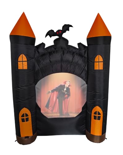 7 Ft Inflatable Haunted Castle with Built in Video Projector & Speaker