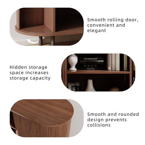 55" Fluted Buffet Sideboard Cabinet with Sliding Door