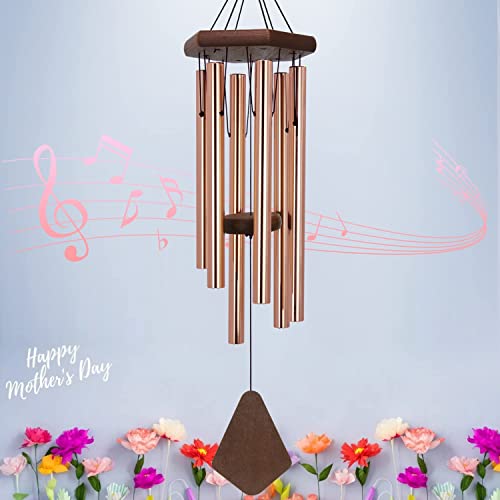 Memorial Wind Chimes for Outside 30 inch Rose Gold Gift for Mom Decor Yard