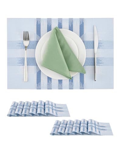 Geometric Print Blue Placemats Set of 12 (2.5 Count)