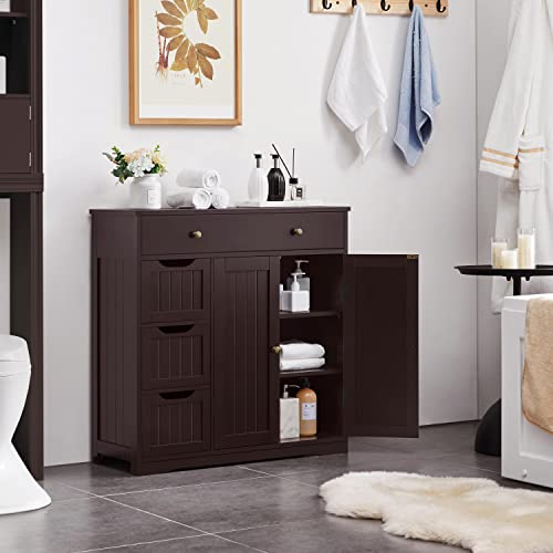 Bathroom Floor Cabinet with 3 Small Drawers