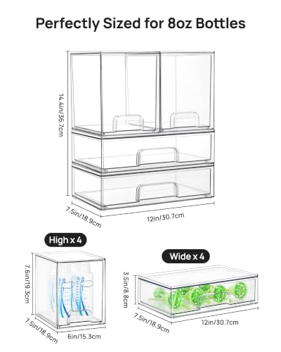 Clear Stackable Storage Drawers Set of 8 (8 Count)