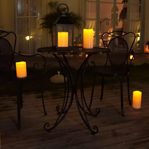 10" x 4" Large Waterproof Outdoor Flameless Candles with Remote Control and Timer (4 Count)