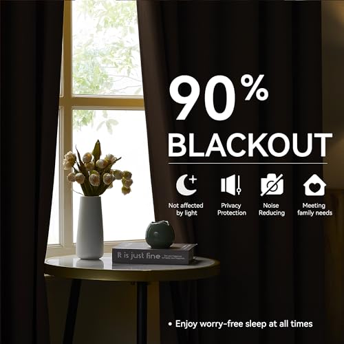 Extra Wide Pinch Pleat Blackout Curtains Drapes 90 Inches Long (2 Count)