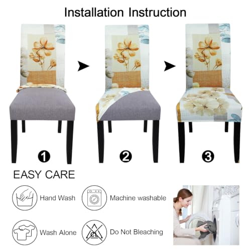 Pattern Chair Covers for Dining Room Set of 6