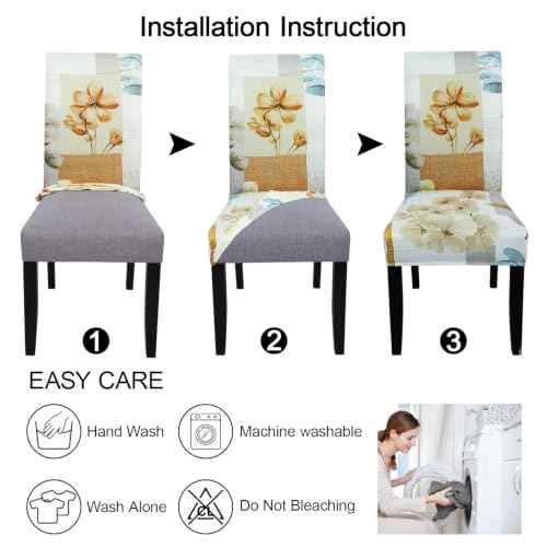 Pattern Chair Covers for Dining Room Set of 2