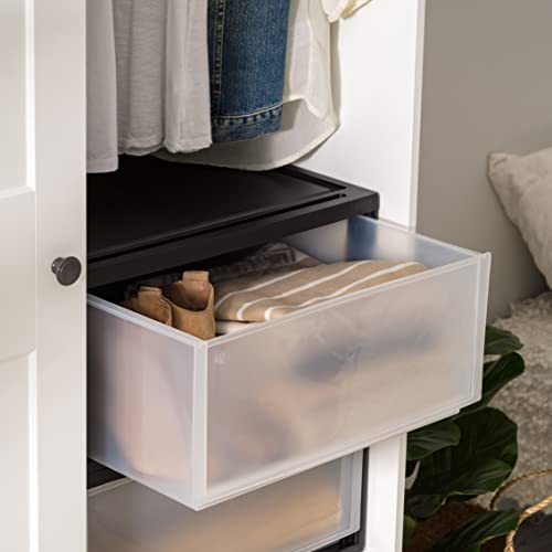 2-Pack, 47 Qt. Extra Large Stacking Drawer Organizer, Black (2 Count)
