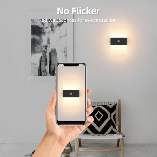 Wireless Motion Sensor Indoor Wall Sconces Set of 2 (2 Count)