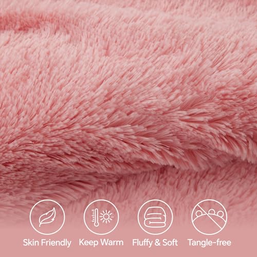 Pink Fluffy Comforter Set Queen
