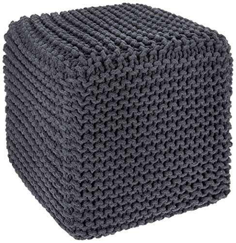Cube Ottoman Hand Knitted Boho Poof Footrest