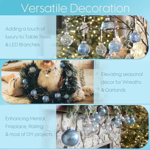 20 Pack Clear Christmas Ball Ornaments with Fillers (20 Count)