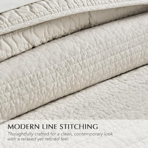 HOME 100% Cotton Modern Lines Quilt Set Queen Size