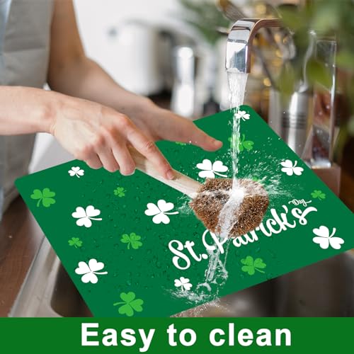 St. Patrick's DayPlacemats Set of 6 Shamrock Plastic Table Mat 17×13×0.04in (6 Count)