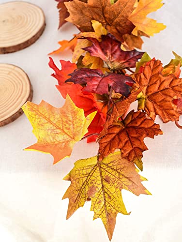 4 Pack Fall Maple Leaf Garland Artificial Maple Garland (17.7 Foot)