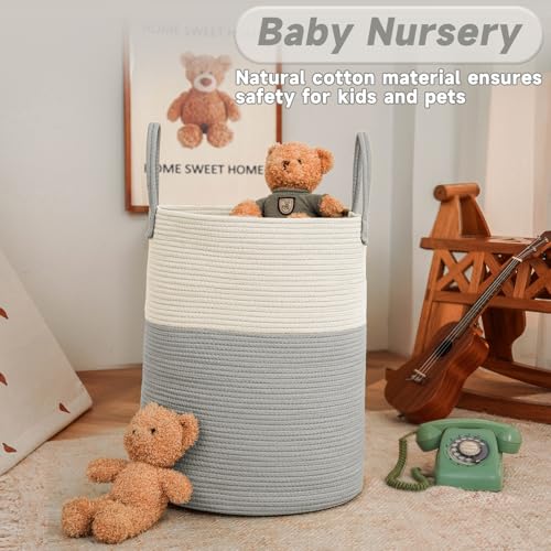 80L Cotton Rope Laundry Basket Hamper