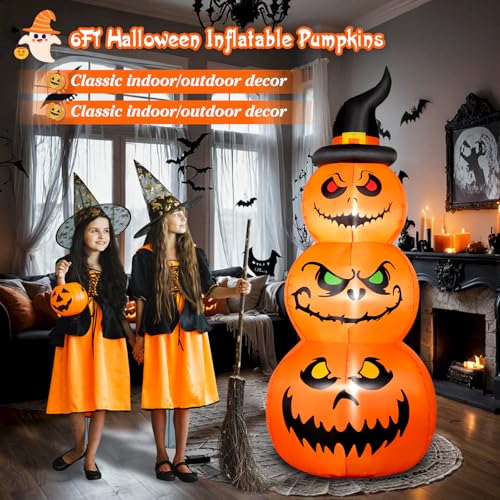 6 FT Halloween Inflatable Pumpkins Outdoor Yard Decorations (6FT Pumpkins)