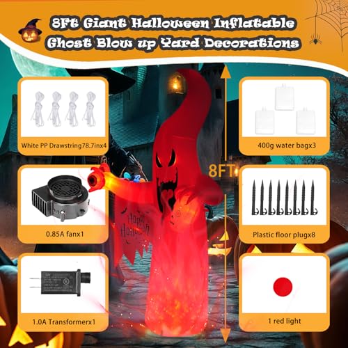 Halloween Inflatable Ghost Decoration (8FT casper the ghost)