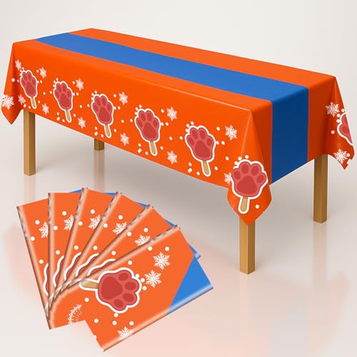 6 pcs Dog Cat Paw Birthday Tablecloths