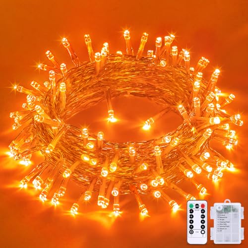 33FT 100 LED Orange Lights for Halloween (100 Count)