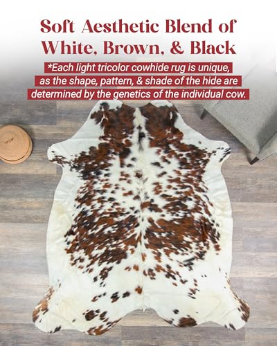 Original Tricolor Cowhide Rug 6x8 ft