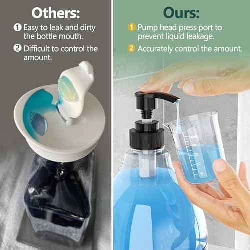 3 Pack Black Liquid Laundry Detergent Dispenser with Bamboo Tray