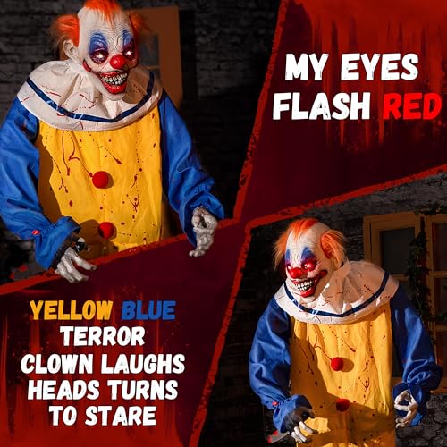 Halloween Animatronic 6ft Killer Clown Decorations