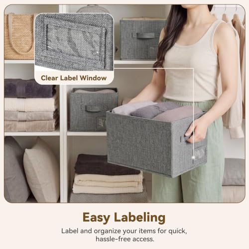Closet Shelf Baskets with Label (3 Count)
