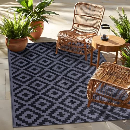 Outdoor Rug 4x6 ft Waterproof Reversible Mat