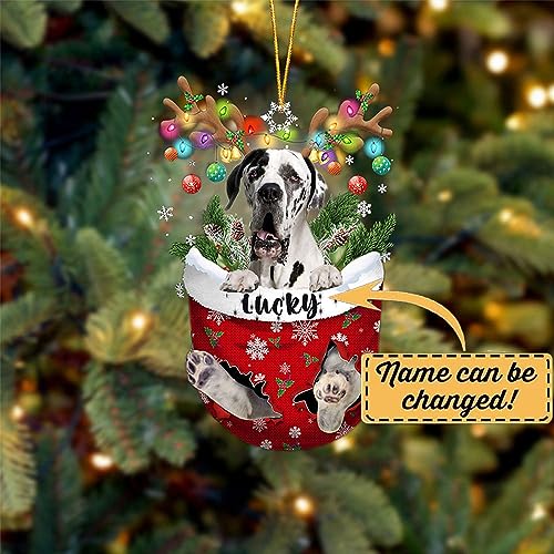 Great Dane 2 Dog Christmas Ornament