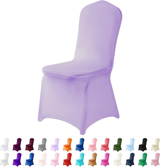 Spandex Chair Covers, 12PCS, Washable Protector for Living Room, Party, Banquet, Wedding, Hotel (Lavender)