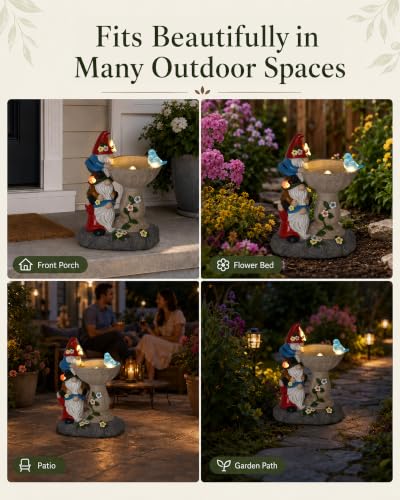 Solar Gnome Statues for Garden Decor