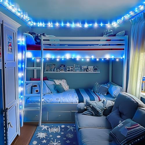 Blue and White String Lights Indoor (66 Foot)