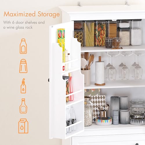 71 Inch Tall Kitchen Pantry Cabinet with 2 Slide