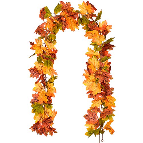 2 Pack Fall Maple Leaf Garland Artificial Maple Garland (2 Count)