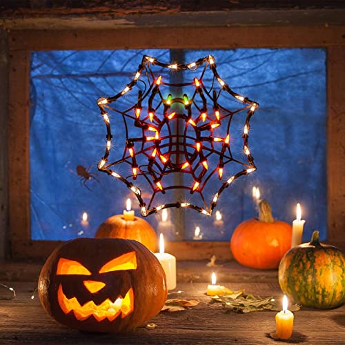12.8" Lighted Cobweb Halloween Window Silhouette Decoration
