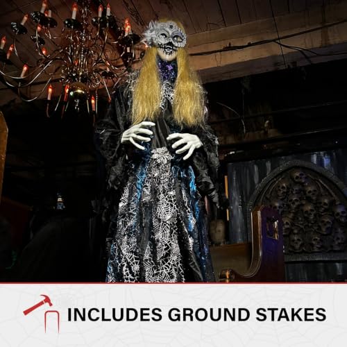 5.9 Ft. Animatronic Standing Masquerade Lady (5.5 ft Standing Masquerade Lady)