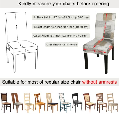 Pattern Chair Covers for Dining Room Set of 4