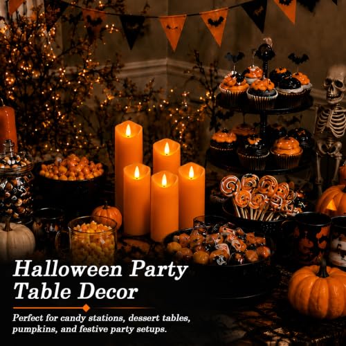 Orange Halloween Flameless Candles
