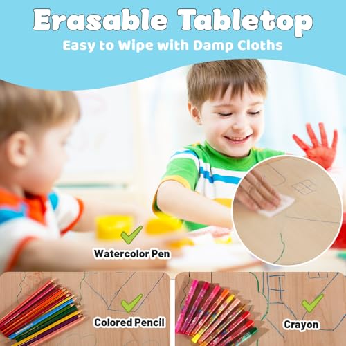 Kids Table and 4 Chairs Set for Ages 3 (5 Count)