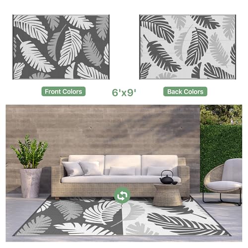 Outdoor Rug Waterproof Plastic Rugs for Patio (54 Sq Ft)
