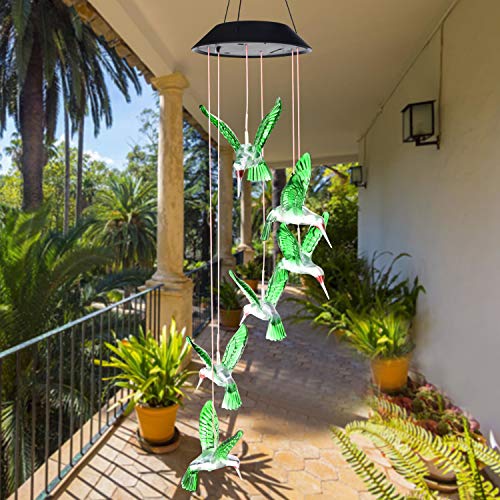 Wind Chime Solar Hummingbird Wind Chimes Outdoor