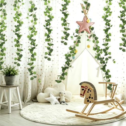 3Pcs Fake Vines Artificial Grape Leaves Ivy Greenery Garland 5.9FT (3 Count)