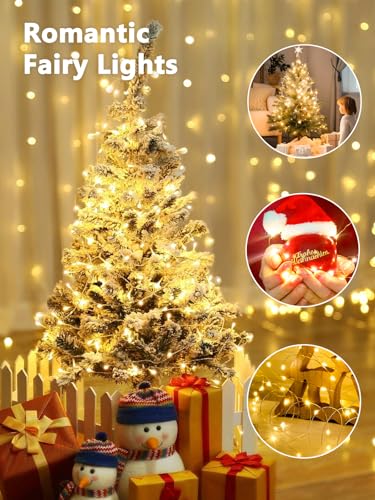 3 Pack Fairy Lights Battery Operated with Remote 120 LED 40 FT Warm White (3 Count)