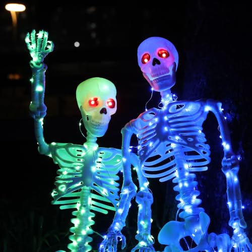 Halloween Decorations Outdoor Skeletons Set (Blue + Green)